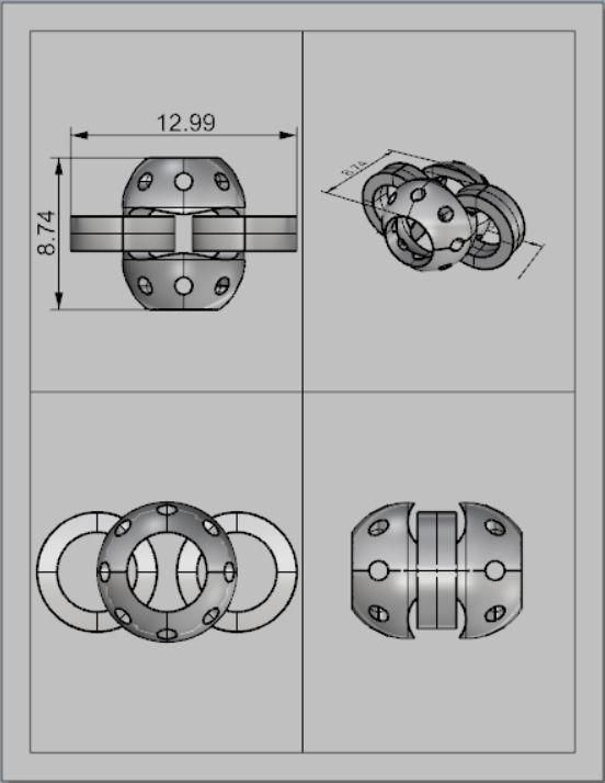Eslabon para cadenas chain link E2016-50 3D print model_3