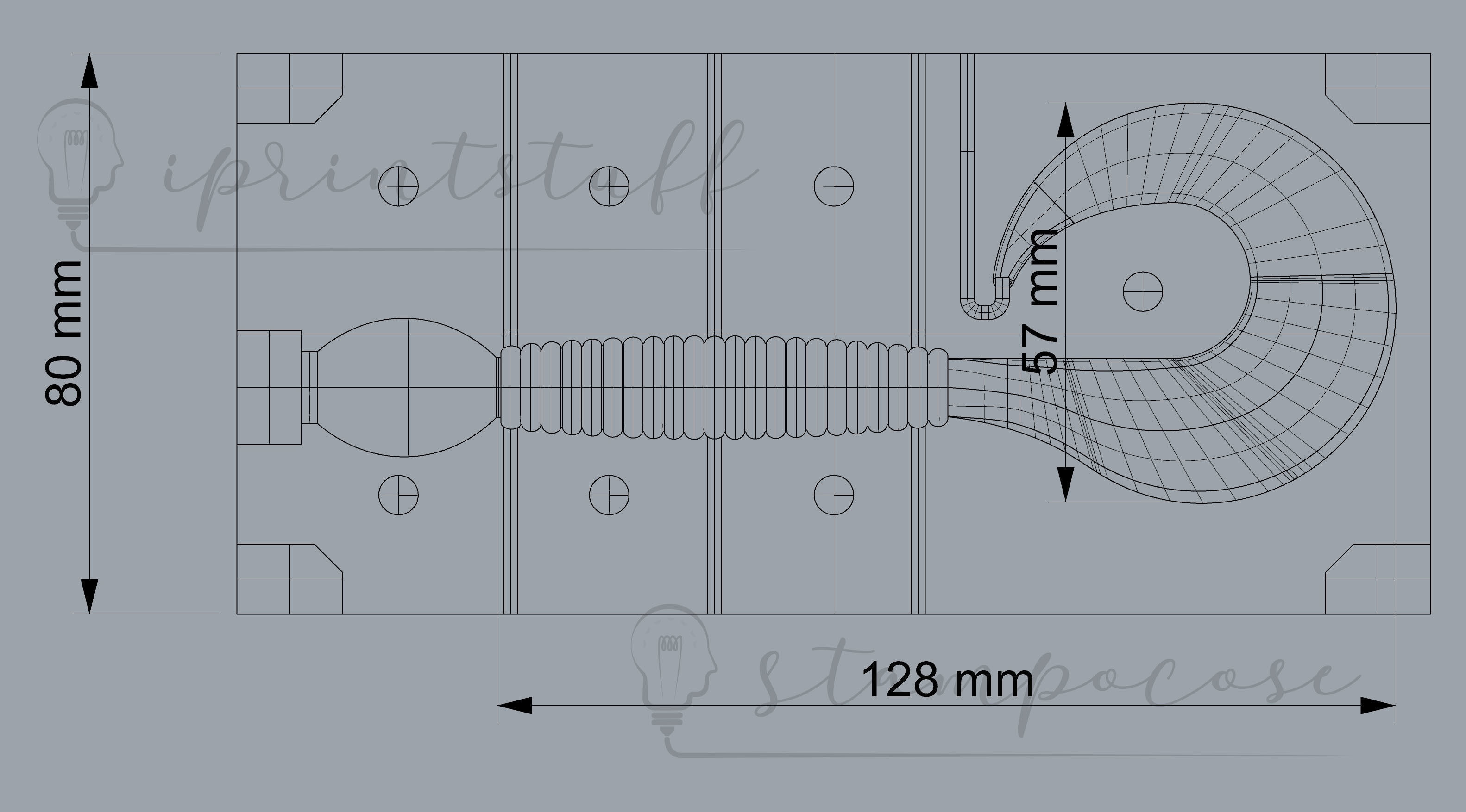 Rodan Grub Lure model and Mold 3D print model_3