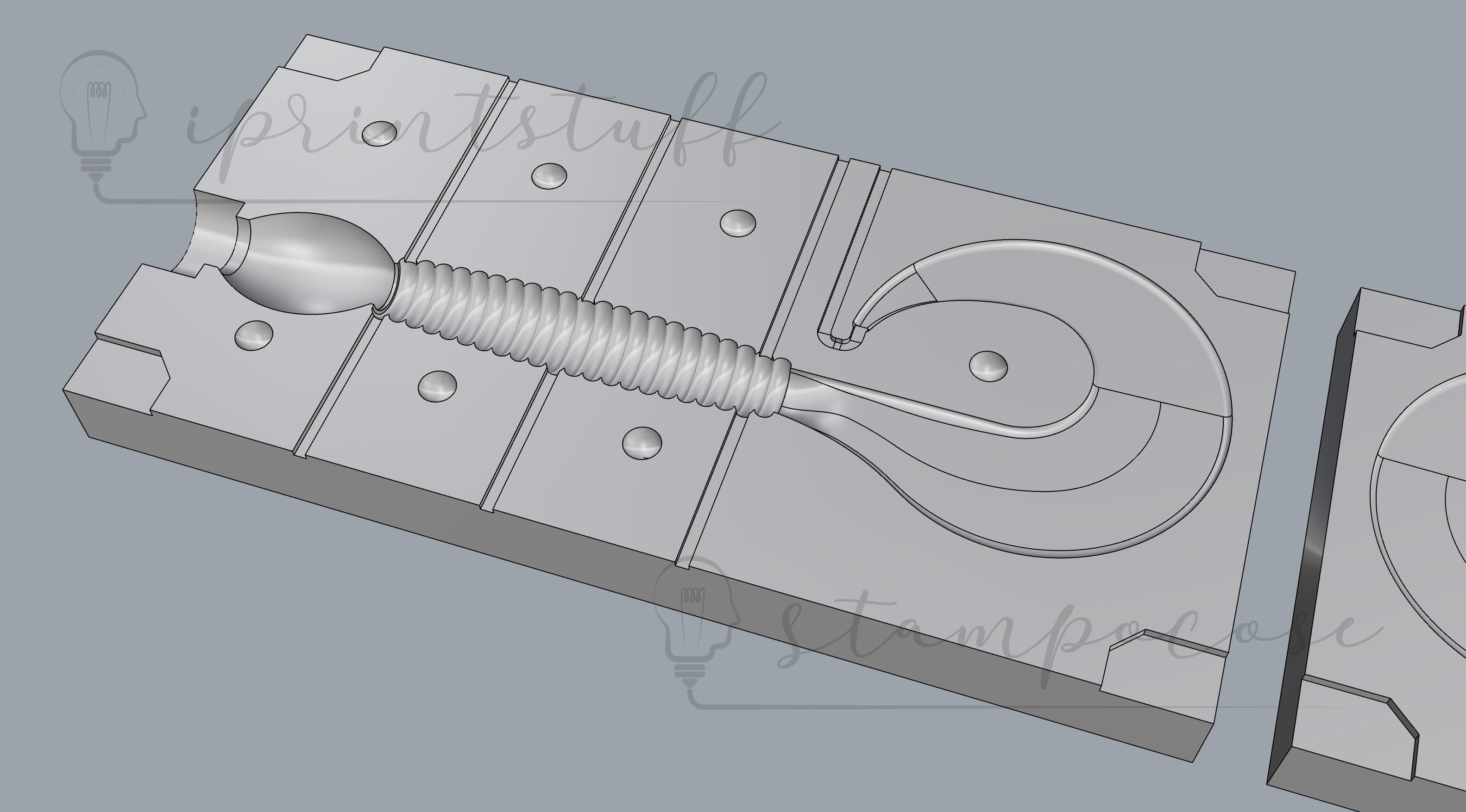 Rodan Grub Lure model and Mold 3D print model_2