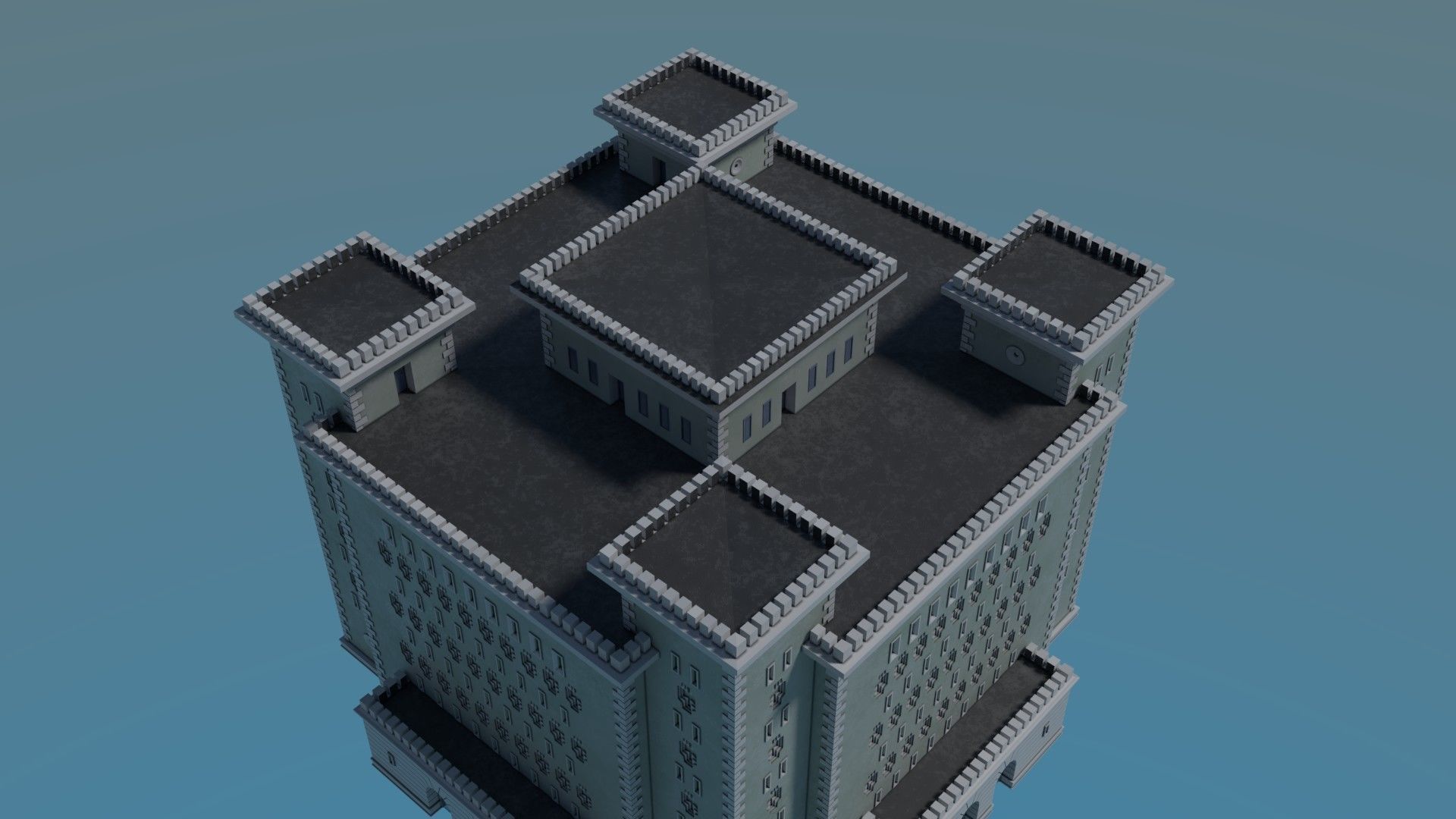 Reichsbahn Berlin Castle Concrete 2 Low-poly 3D model_6