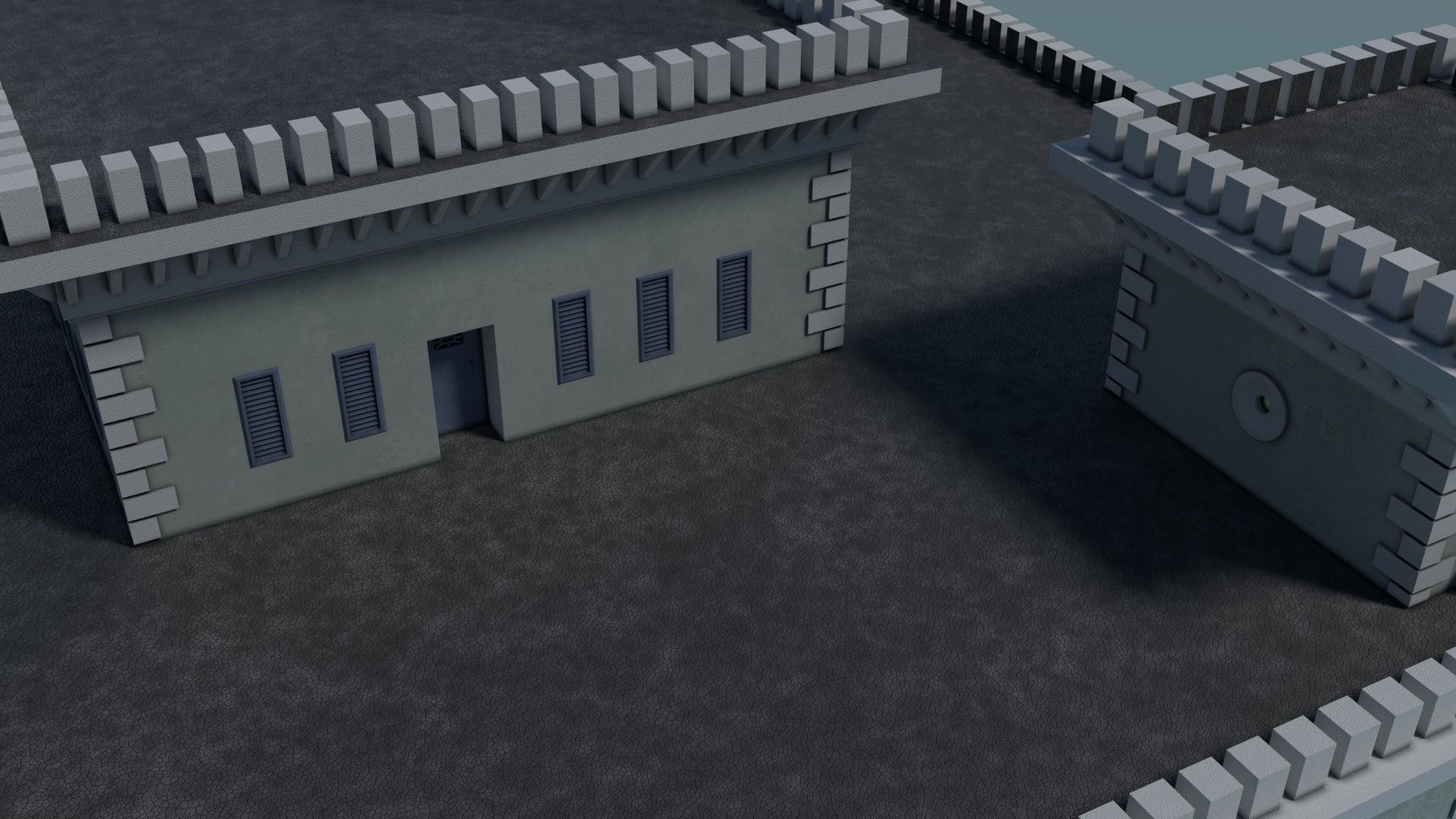 Reichsbahn Berlin Castle Concrete 2 Low-poly 3D model_4