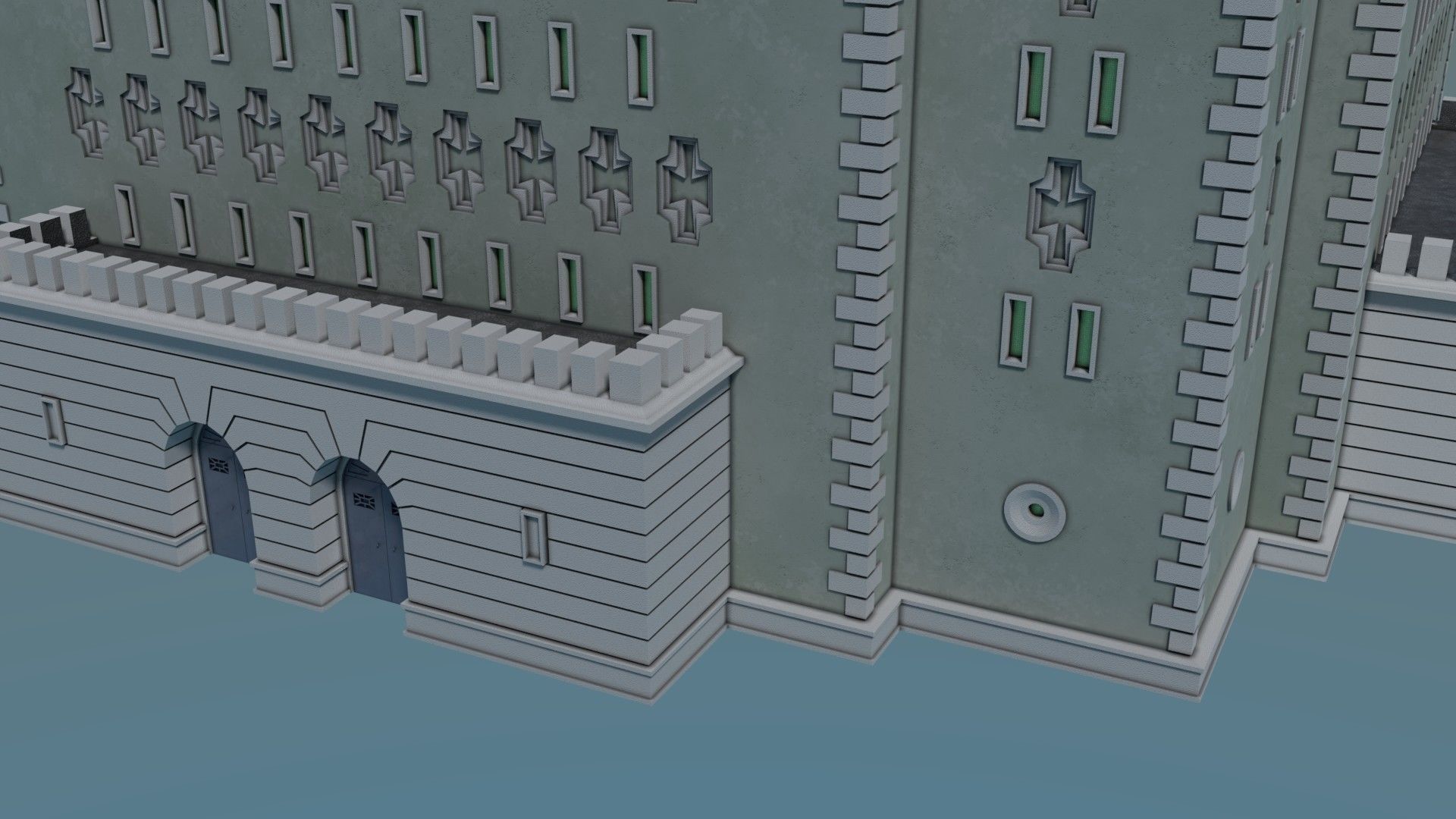 Reichsbahn Berlin Castle Concrete 2 Low-poly 3D model_2