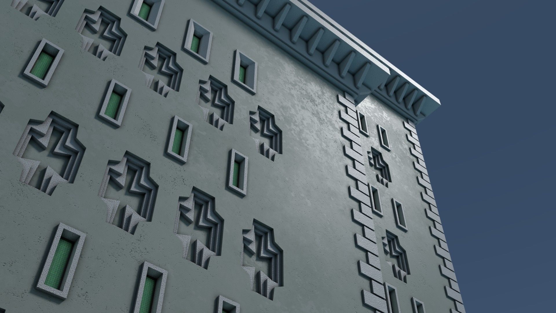 Reichsbahn Berlin Castle Concrete 2 Low-poly 3D model_5