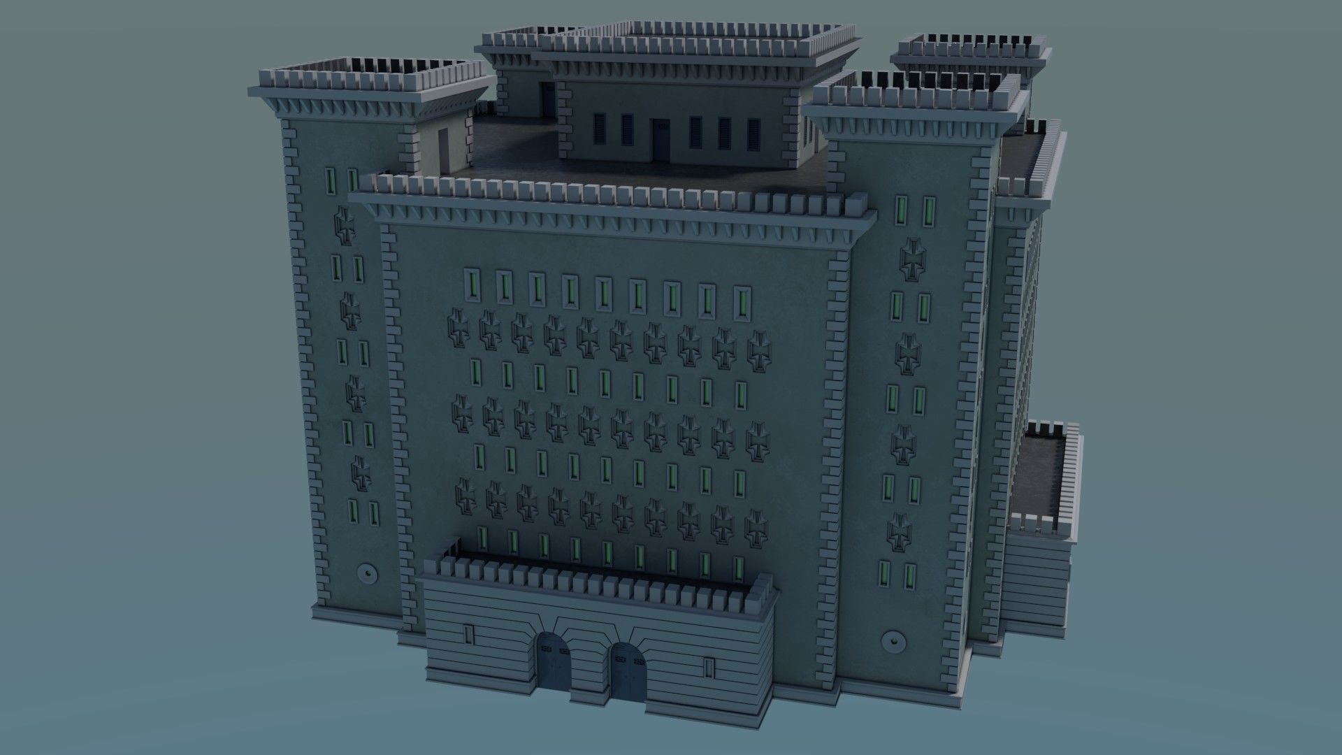 Reichsbahn Berlin Castle Concrete 2 Low-poly 3D model_7