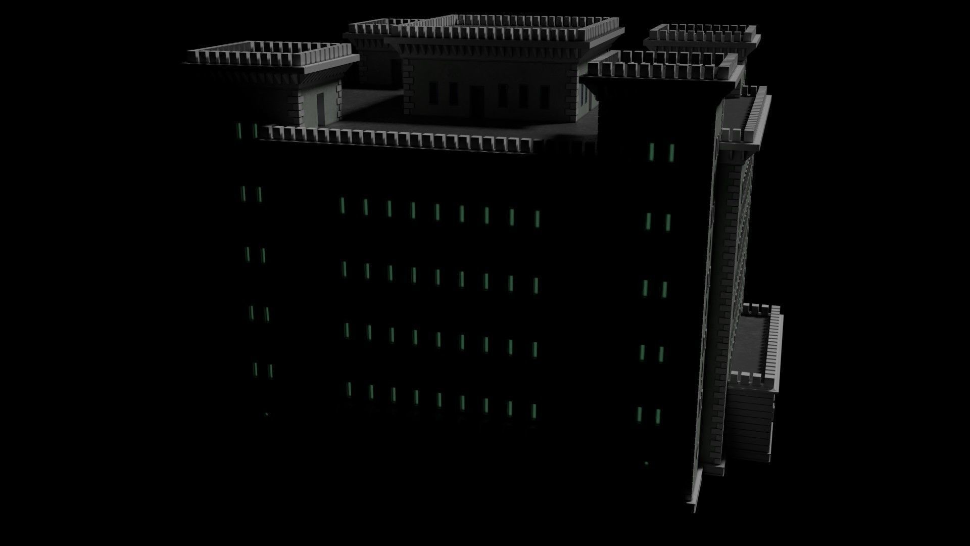 Reichsbahn Berlin Castle Concrete 2 Low-poly 3D model_8