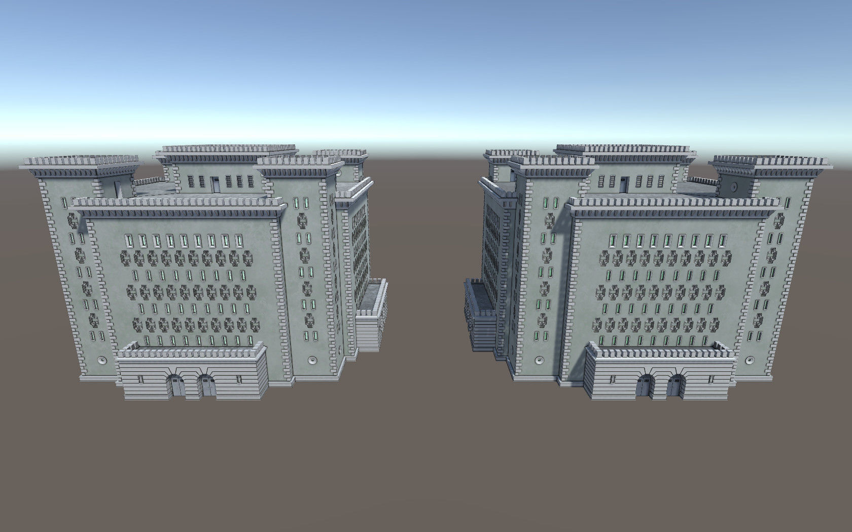 Reichsbahn Berlin Castle Concrete 2 Low-poly 3D model_14