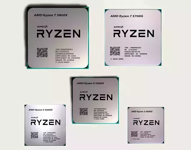 CPU AMD Ryzen 5 Generation 3D Model Collection