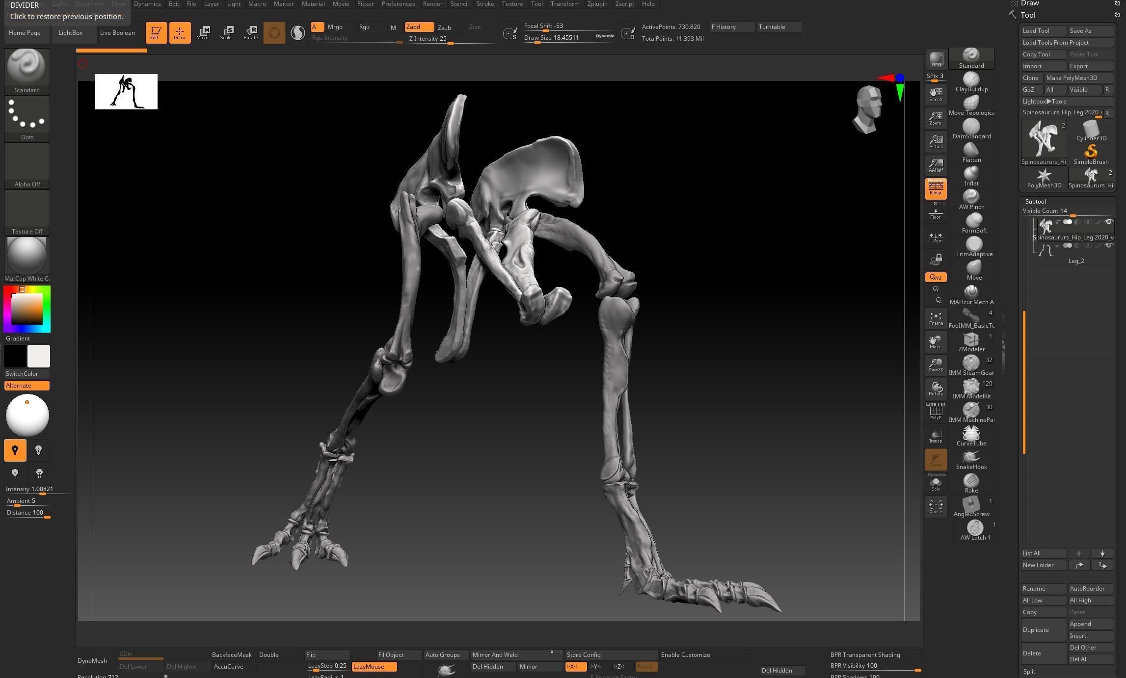 Spinosaurus 2020 version Hip Leg Set Skeletons 3D model_10
