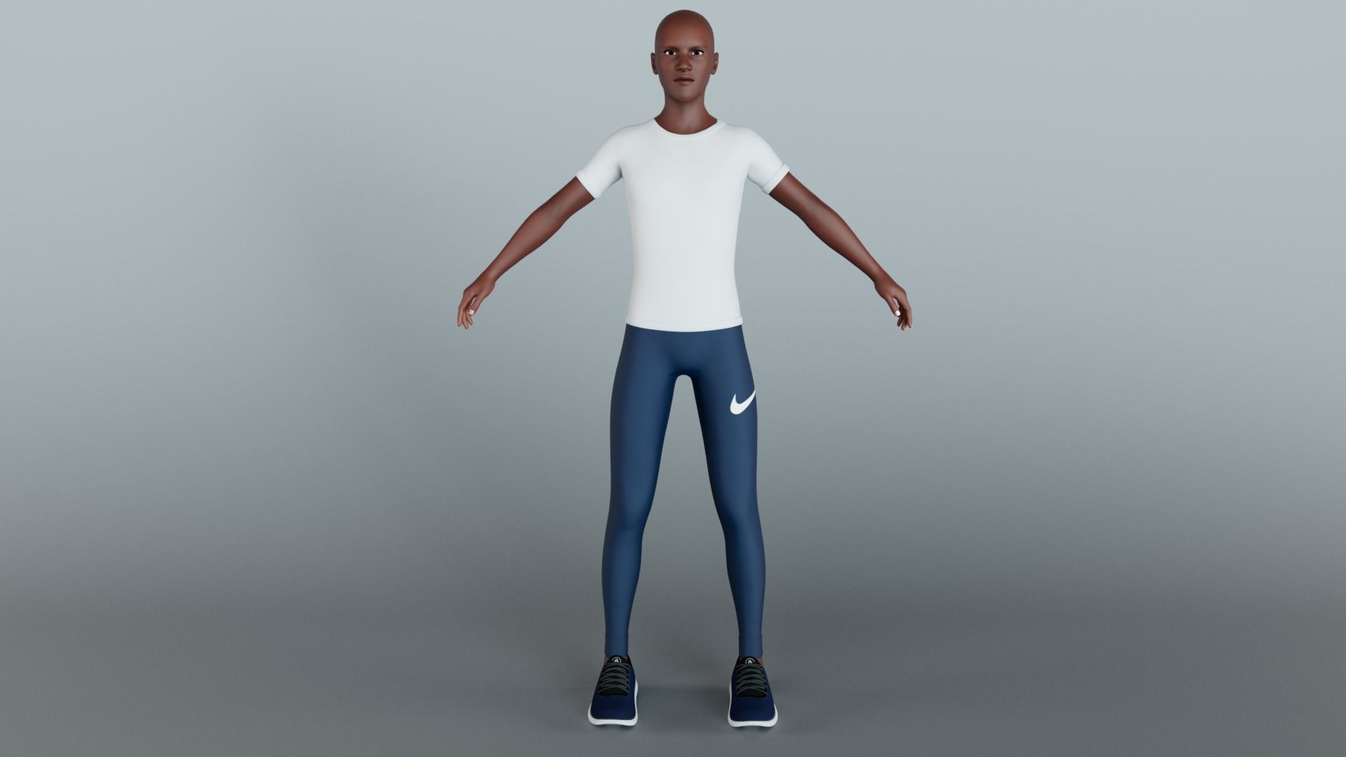 Cartoon Athlete Rigged Derick 3D model_3