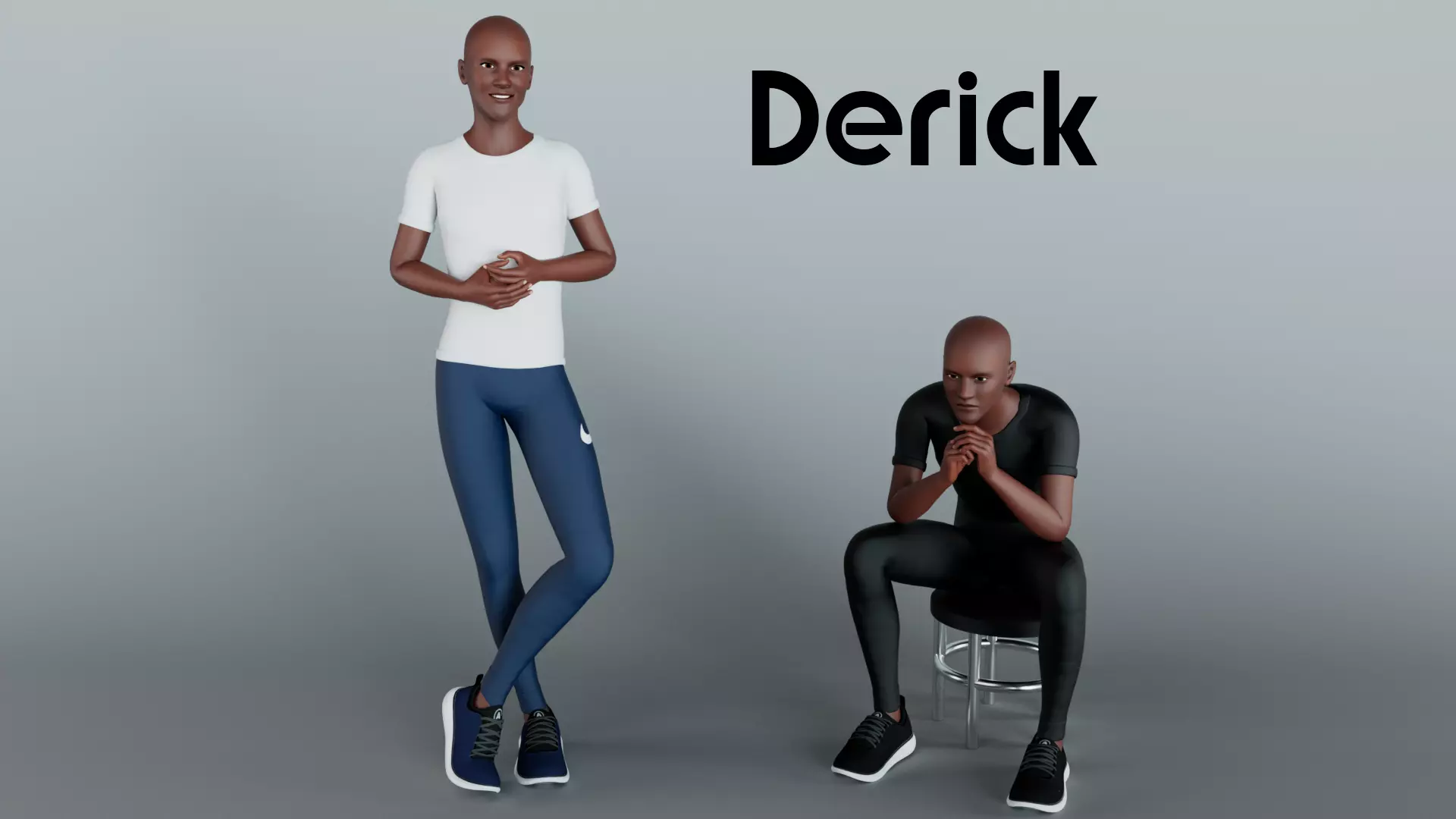 Cartoon Athlete Rigged Derick 3D model_0