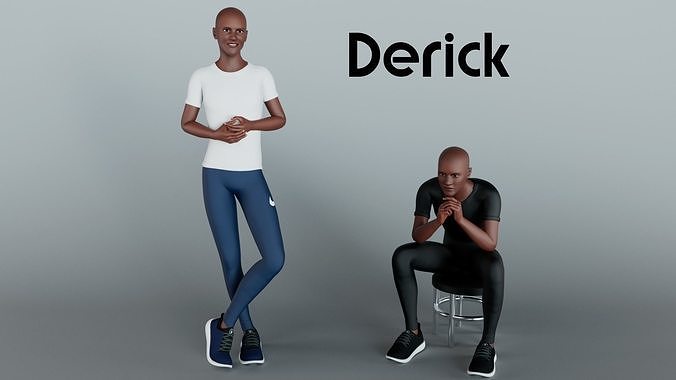 Cartoon Athlete Rigged Derick 3D model