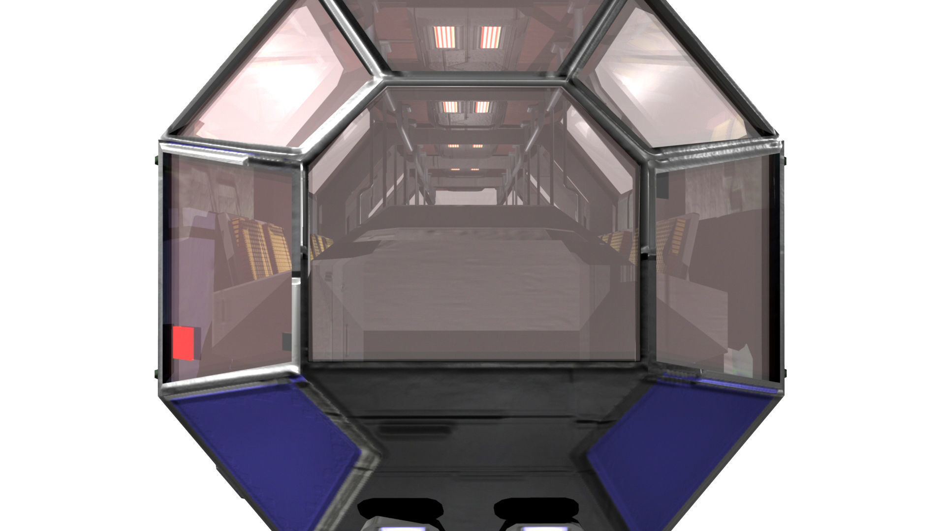 SciFi Tram Shuttle Low-poly 3D model_8