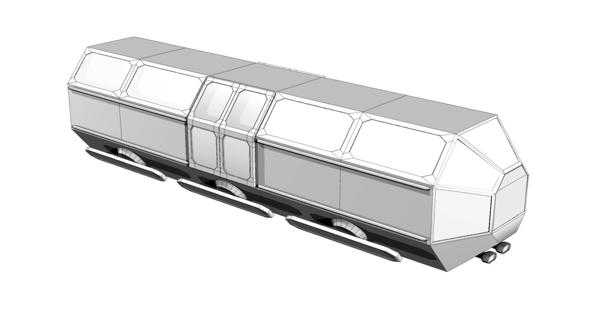 SciFi Tram Shuttle Low-poly 3D model_4