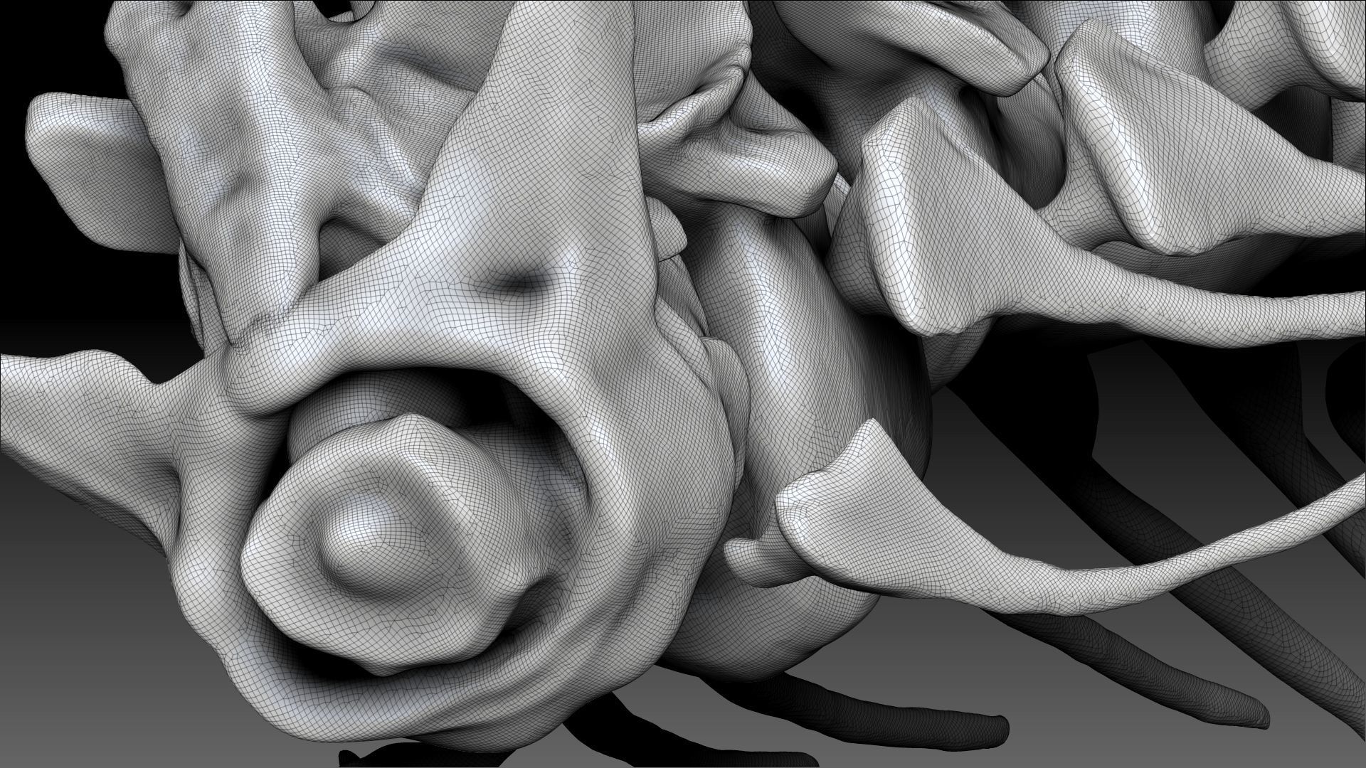 Spinosaurus 2020 version Neck Set Skeletons 3D model_10