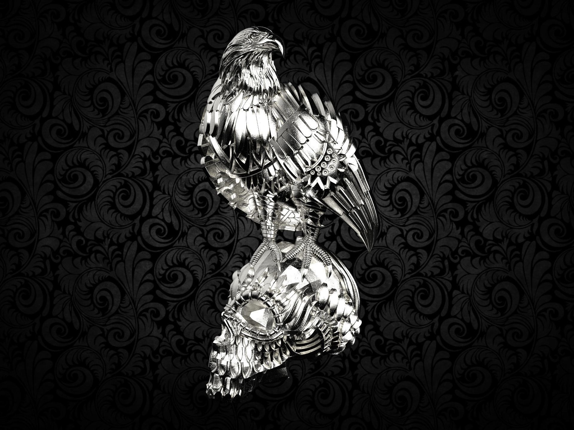 Harley Eagle Skull 3D print model_11