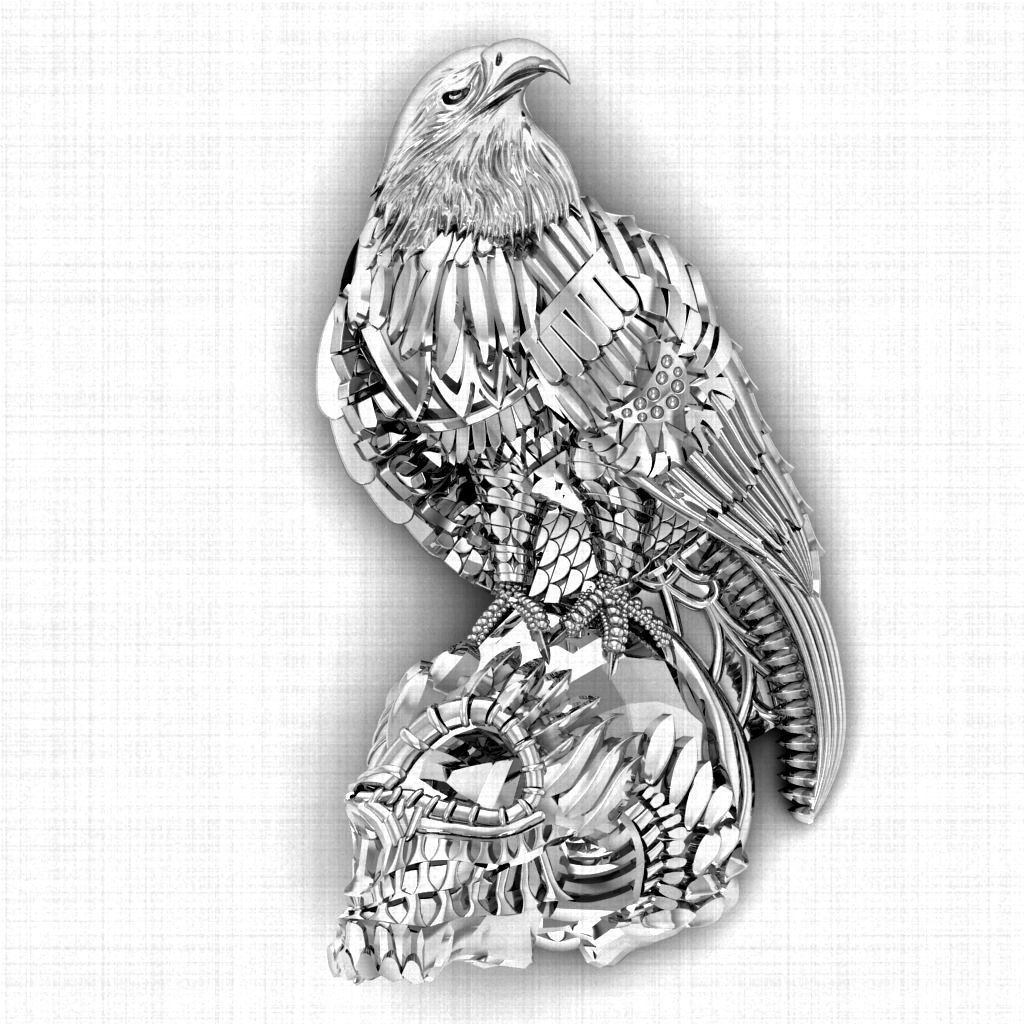 Harley Eagle Skull 3D print model_4