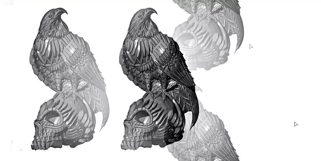 Harley Eagle Skull 3D print model_0