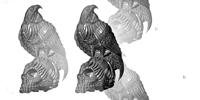 Harley Eagle Skull 3D print model