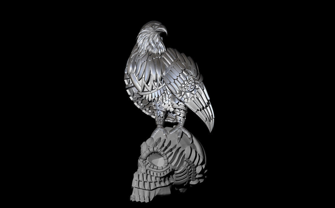 Harley Eagle Skull 3D print model_3