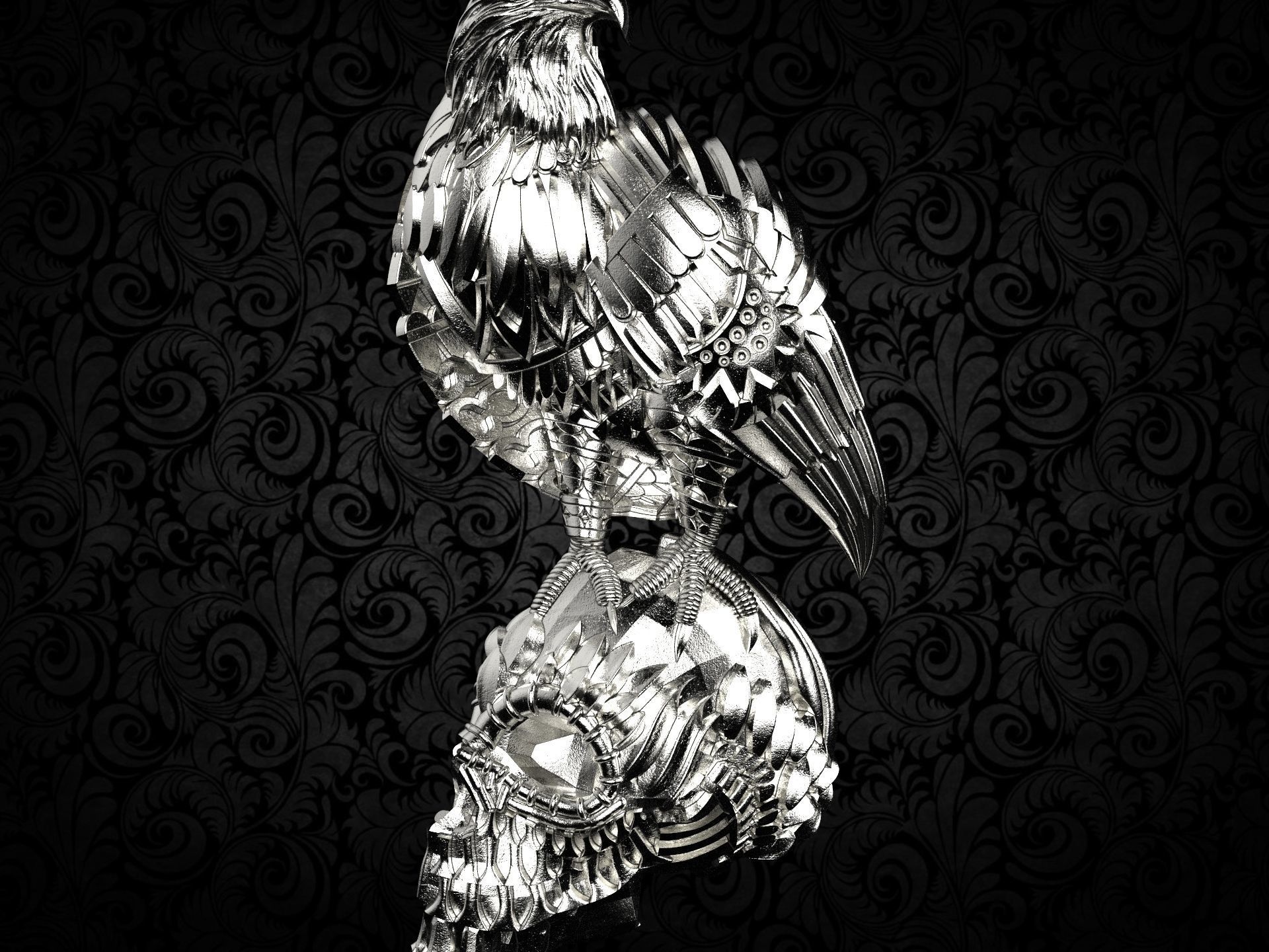 Harley Eagle Skull 3D print model_12