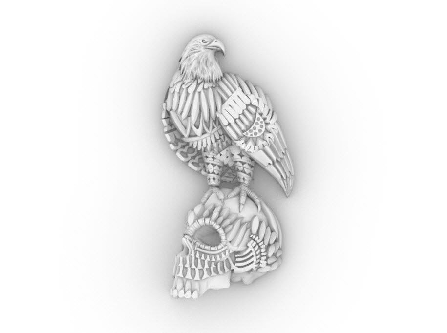 Harley Eagle Skull 3D print model_9