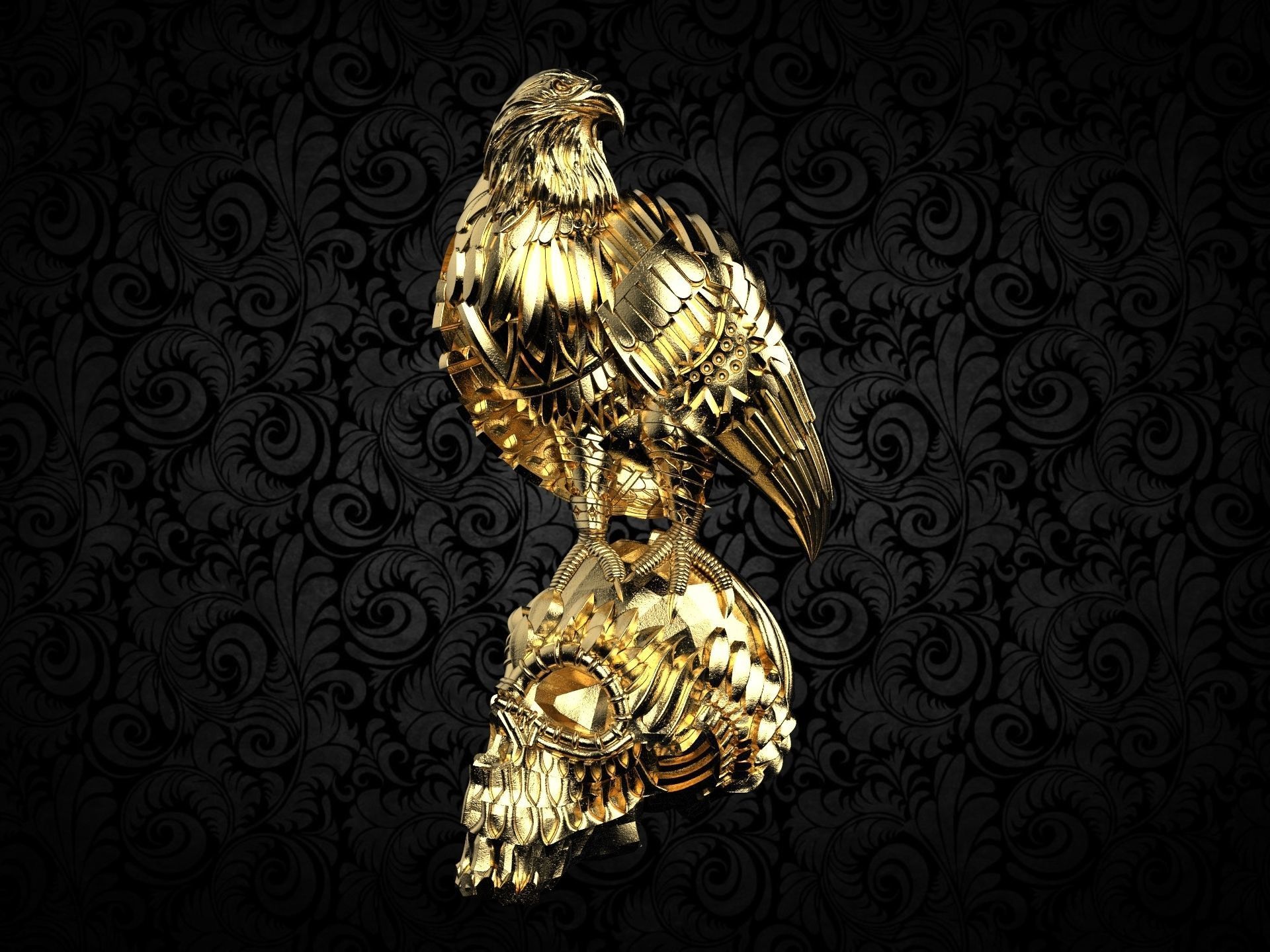 Harley Eagle Skull 3D print model_6