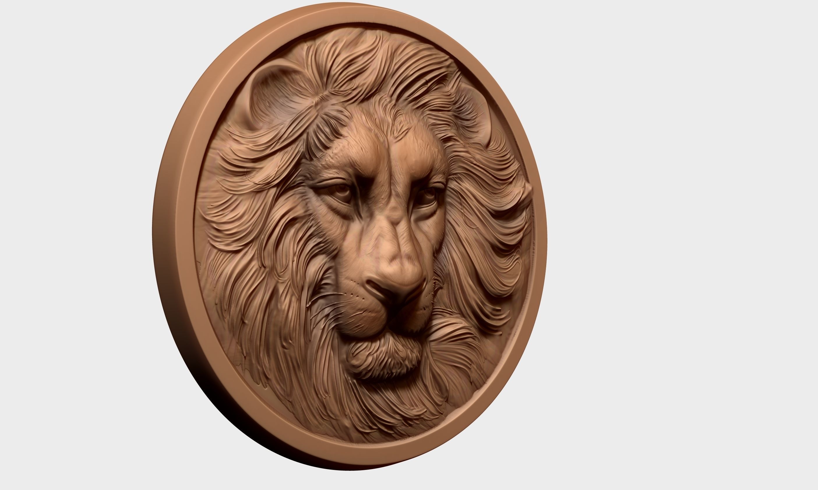 Lion Head relief 2 3D print model 3D print model_1