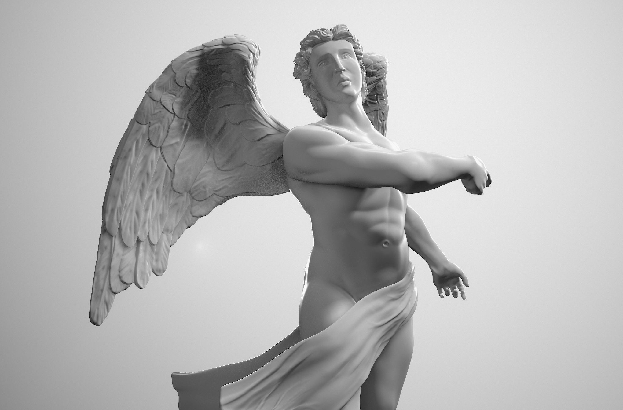 Angel Statue 3D print model_3