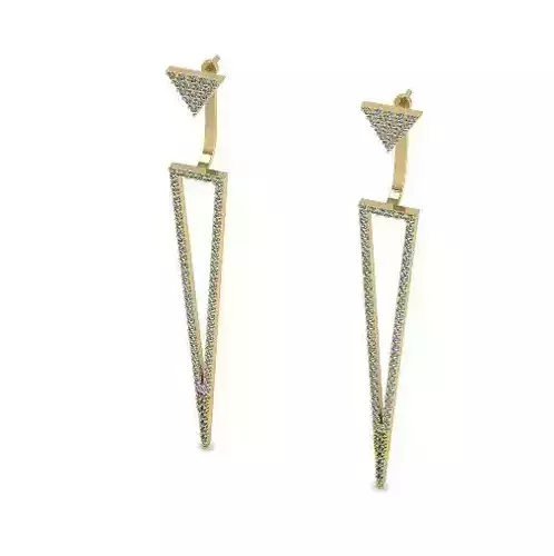 Long triangle earrings Model 1140