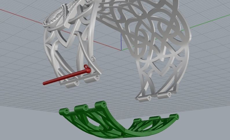 Wide bracelet with stones Model 1137 3D print model_8