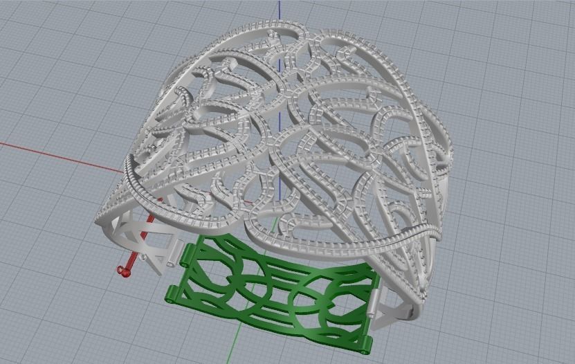 Wide bracelet with stones Model 1137 3D print model_6