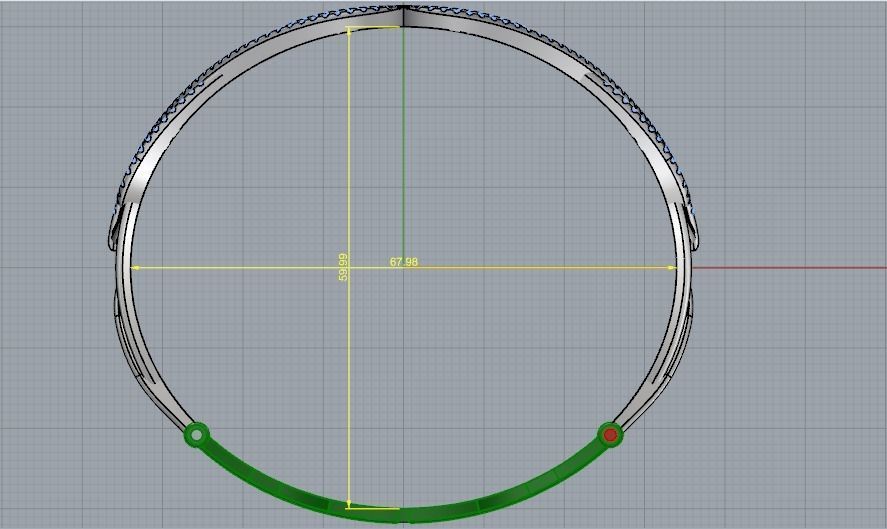 Wide bracelet with stones Model 1137 3D print model_4