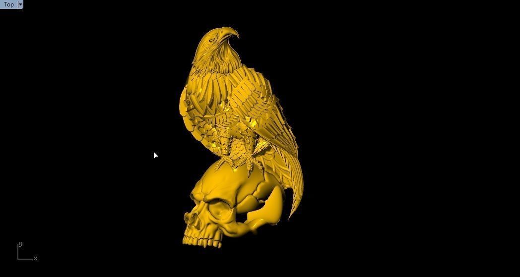 Harley Skull Eagle  3D print model_3