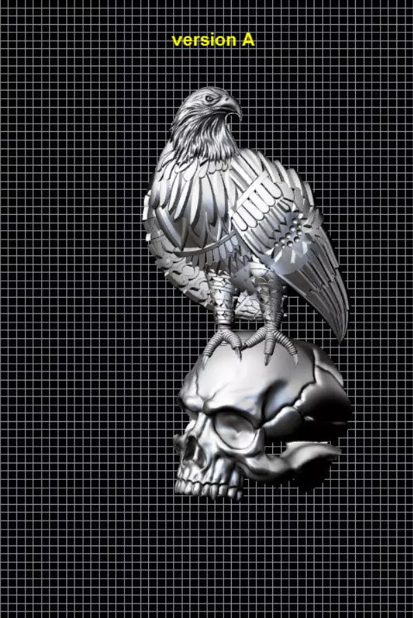 Harley Skull Eagle  3D print model_0