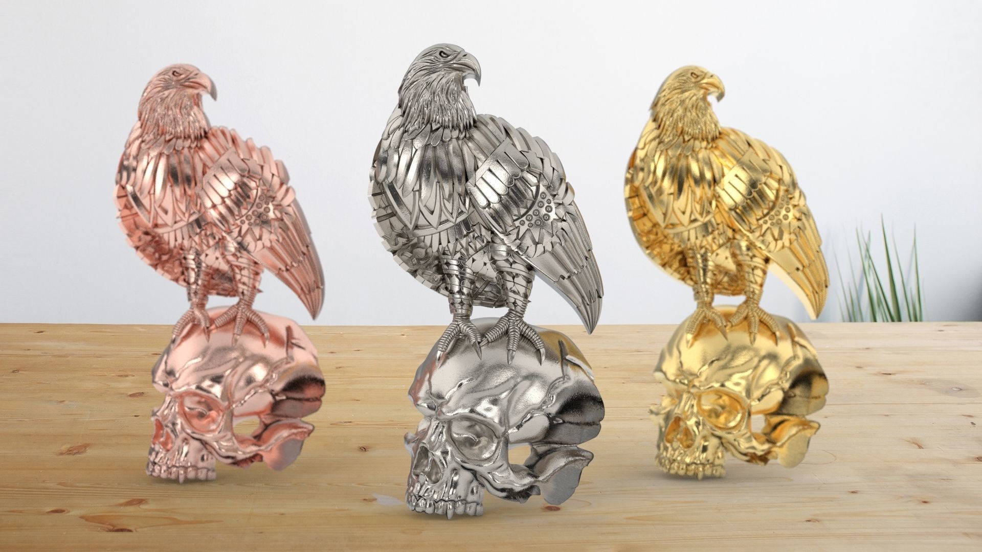 Harley Skull Eagle  3D print model_2