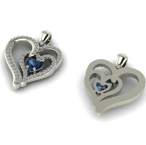 Pendant heart Model 1172 3D print model_1