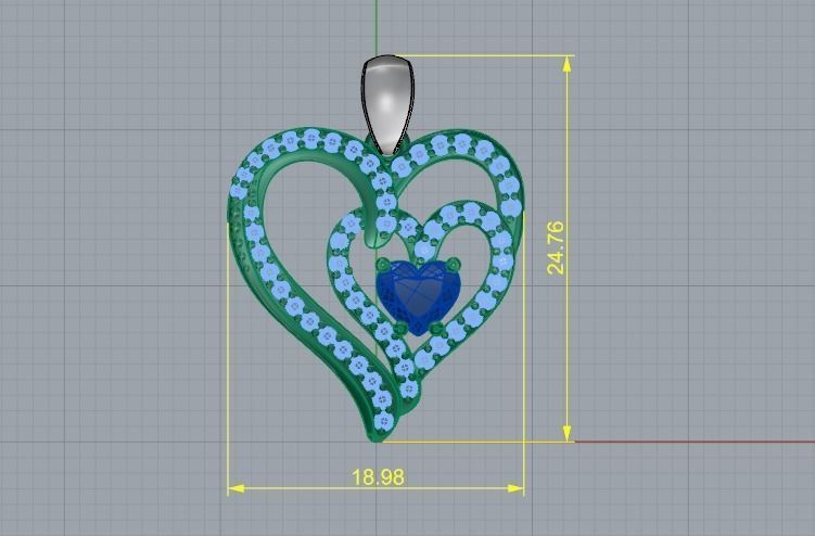 Pendant heart Model 1172 3D print model_4