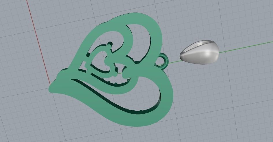 Pendant heart Model 1172 3D print model_8