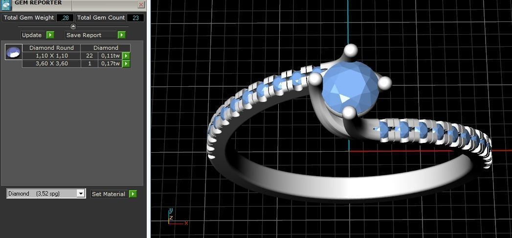 Soliter ring Model 1171 3D print model_2