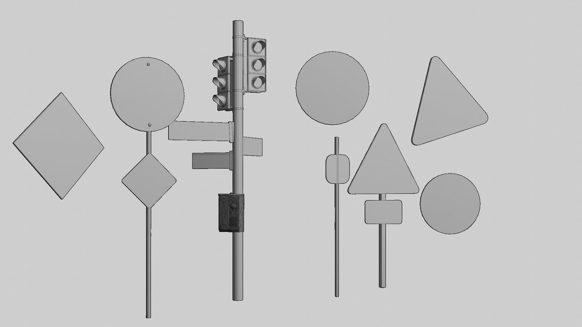 Signs Asset Pack Low-poly 3D model_1