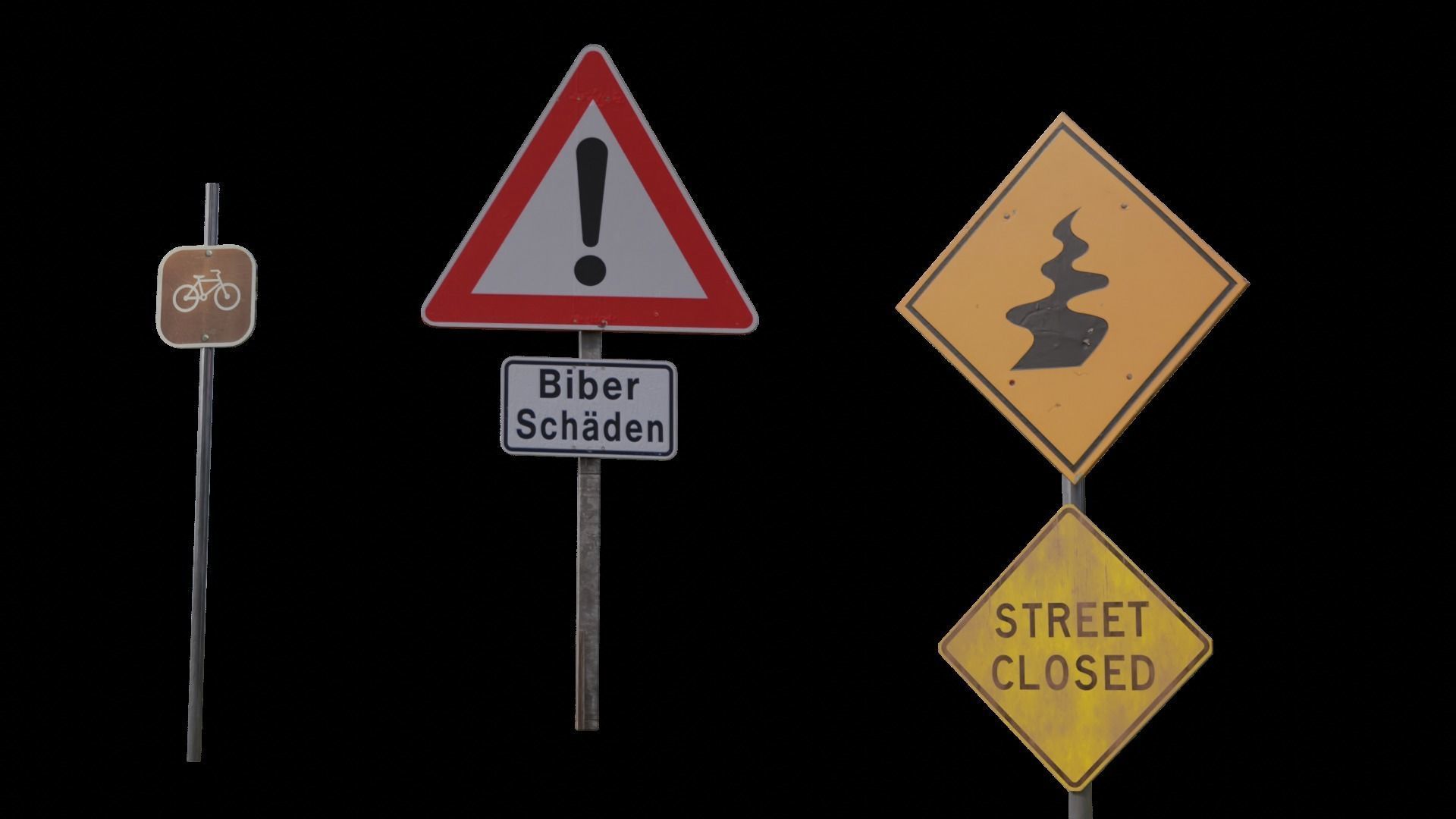 Signs Asset Pack Low-poly 3D model_2