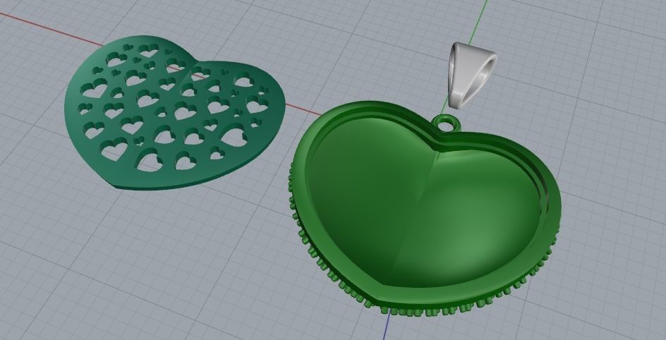Heart pendant Model 1194 3D print model_7