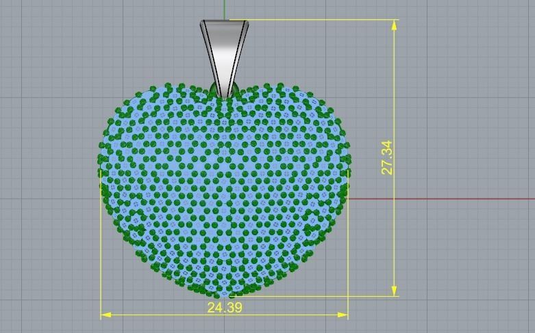 Heart pendant Model 1194 3D print model_3