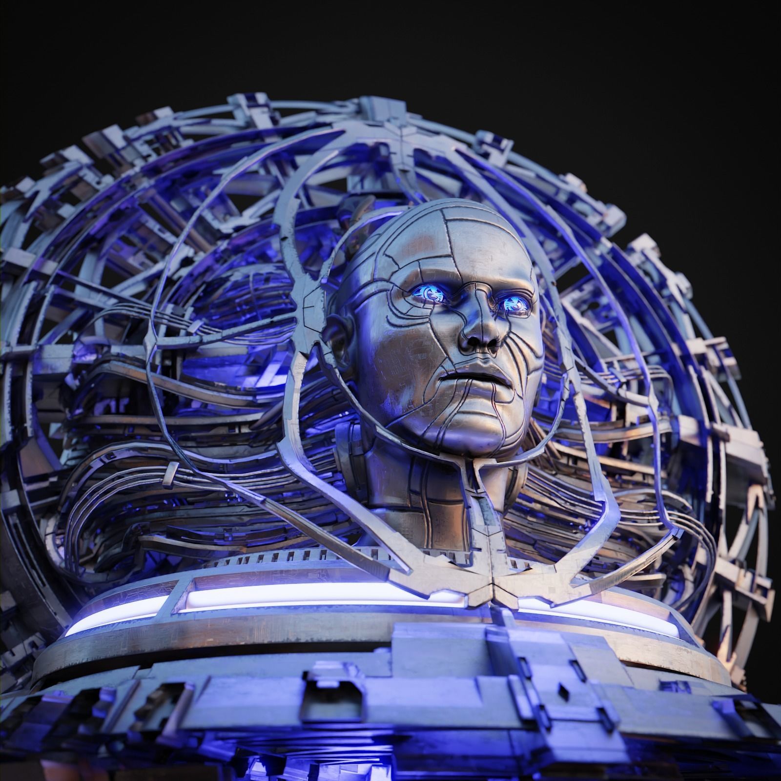 AI Queen Low-poly 3D model_2