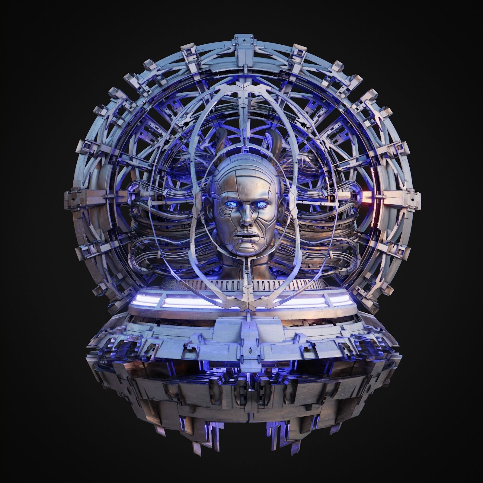 AI Queen Low-poly 3D model_5