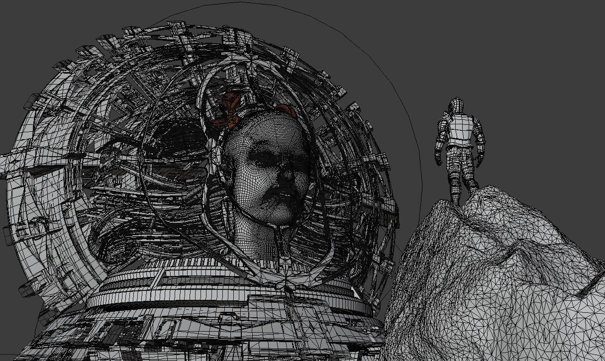 AI Queen Low-poly 3D model_1