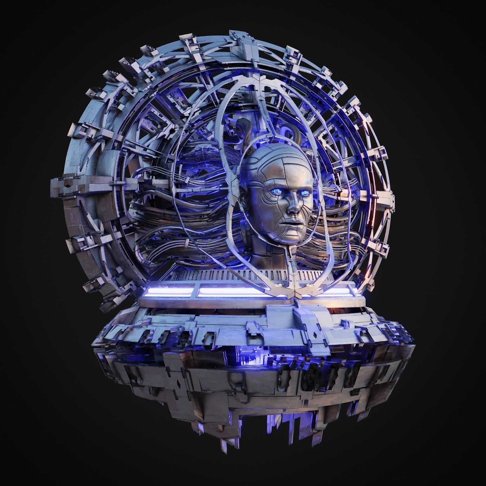 AI Queen Low-poly 3D model_3