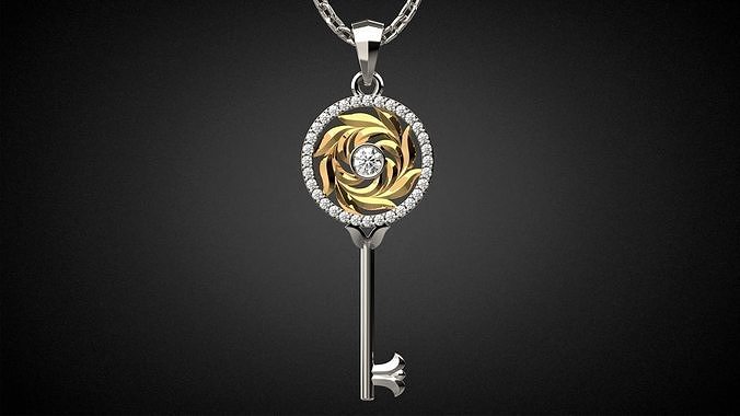 Gemstone Key Pendant P15 3D print model