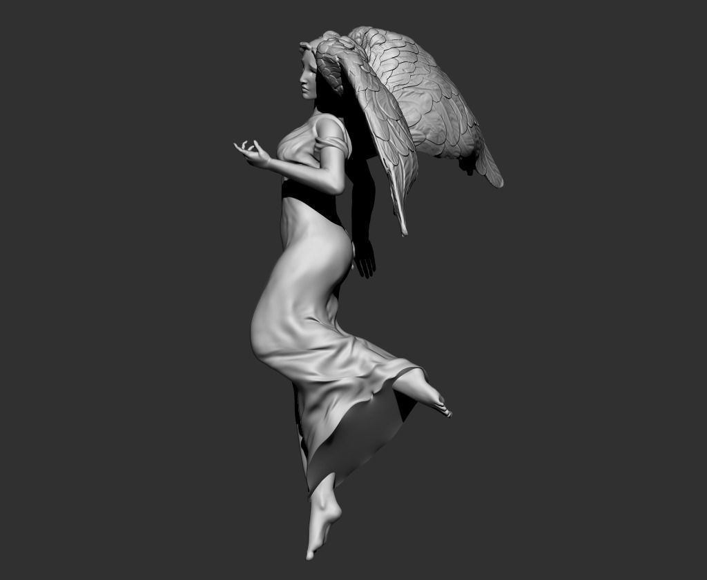 Female Angel 3D print model_10
