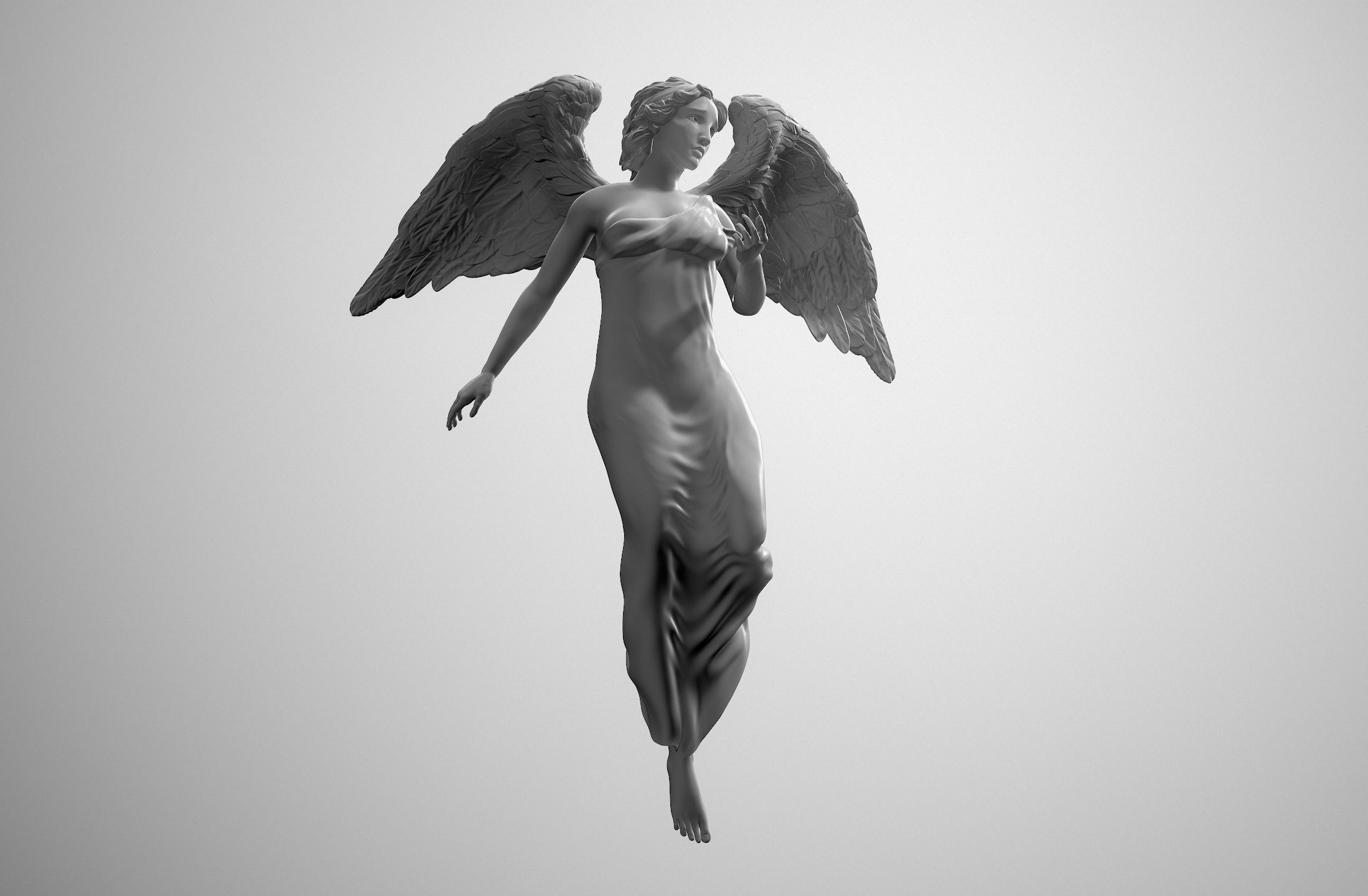 Female Angel 3D print model_4